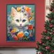 thumbnail image 2 of Pintura de diamante 5D DIY kit de gato con taladro redondo completo decoración del hogar 30x40cm blanco, 2 of 9