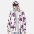thumbnail image 2 of Yiaed Orchids Flowers Print Sun Shirts UPF 50+ Protection Hoodie Rash Guard Shirt UV Shirt Long Sleeve Fishing Outdoor Lightweightase-3X-Large, 2 of 5