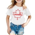 thumbnail image 4 of XDZJLR Tee-Shirt Fille Manches Courtes Été Col Rond Coupe Décontractée Basique Blanc 6-7 Ans, 4 of 4