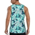 thumbnail image 3 of Haiem Blue Floral with Butterflies Men Workout Tank Top Gym Bodybuilding Sleeveless Muscle T Shirts Athletic Tank Breathable Workout Shirt-Small, 3 of 9