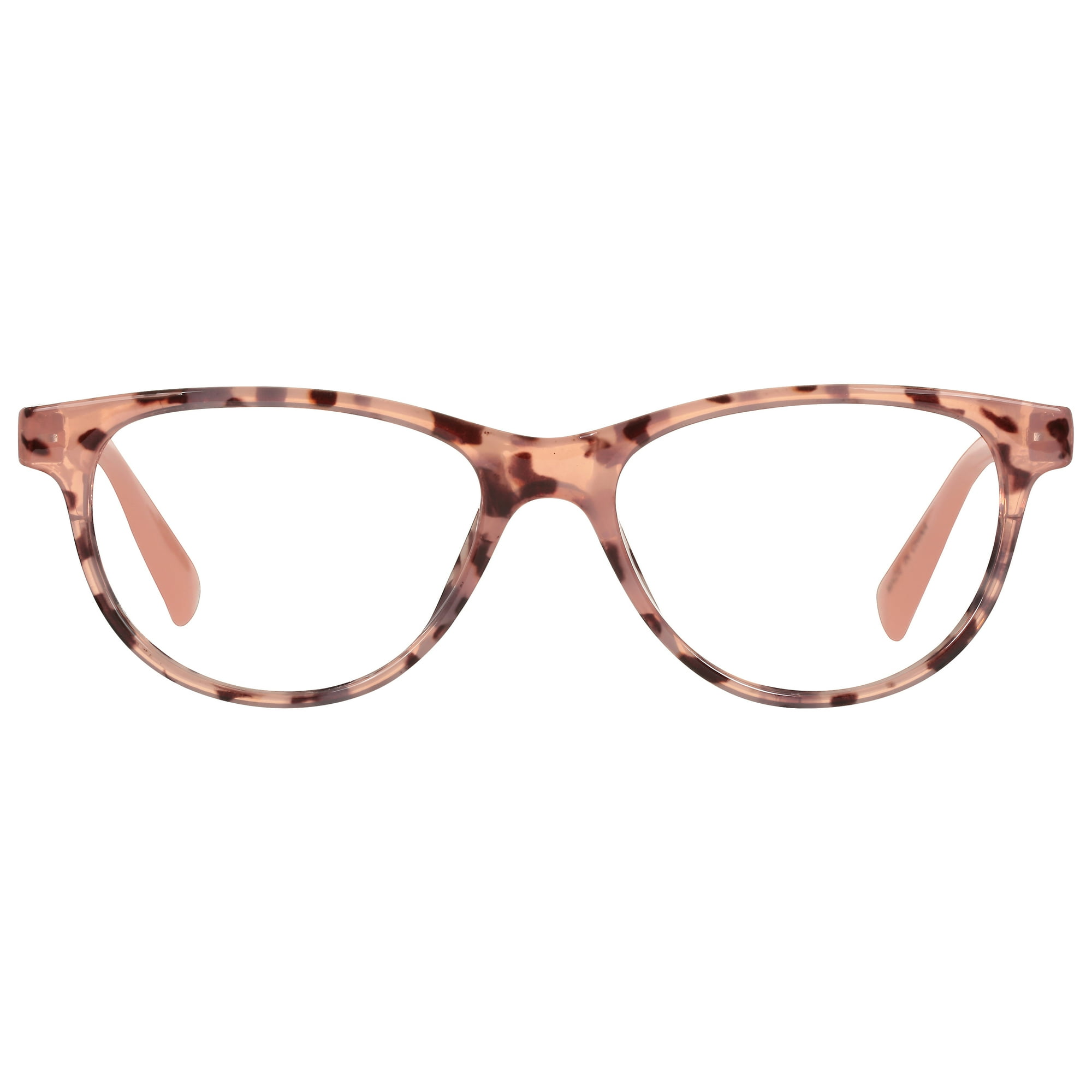 M+ Womens Cateye Plastic Reading Glasses Blhtt 3.25 Jessie in Tortoise with Pink Temples
