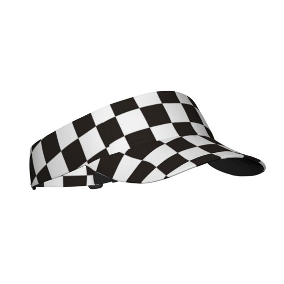 Kdxio Black And White Checkerboard Print Sun Visor Hat Golf Visor Adjustable Velcro Outdoor Sports Cap For Men Women