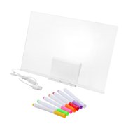 Amosfun Lighted Acrylic Writing Pad for DIY - Assorted Color, Rewritable, Gentle Illumination, Sturdy 1Set