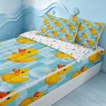 thumbnail image 2 of Erosebridal Kawaii Duck Zipper Full Size Comforter Sets with Fitted Sheet and 2 Pillowcases, Marine Animal Zipper Bedding Set, Stars Reversible, 2 of 7