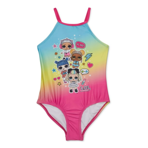 L.O.L. Surprise! Girls 5-8 Rainbow One-Piece Swimsuit Walmart.com
