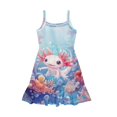 thumbnail image 7 of Uourmeti Girls Birthday Dress with Colorful Butterfly Print Midi Swing Dress for Girls Spaghetti Strap A Line Swing Short Dresses for Summer Playwear,3-4T, 7 of 7