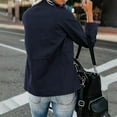 thumbnail image 2 of Ladies Snap Buttons Military Jacket Streetwear Fall Coat Long Sleeve Utility Jackets, 2 of 2