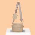 thumbnail image 1 of Bolso Hobo para mujer Bolsas tipo satchel de paja de color sólido para vacaciones de verano (caqui), 1 of 8