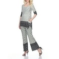 thumbnail image 2 of White Mark Women's 3/4 Sleeve Tunic and Palazzo Pant Set, 2 of 5