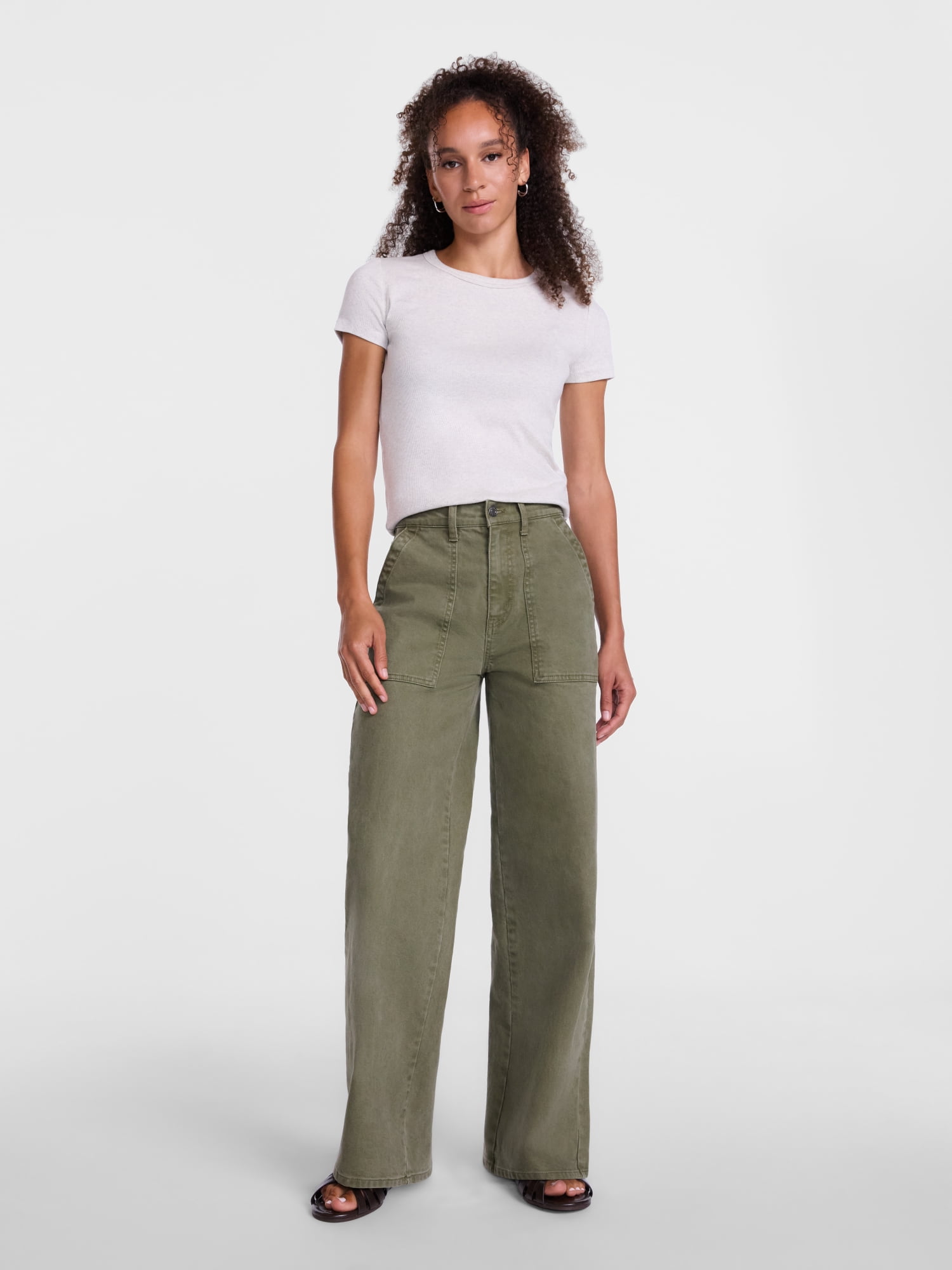 Scenario Women's High Rise Utility Jeans, 31" Regular and 29" Short Inseam, Sizes 0-20