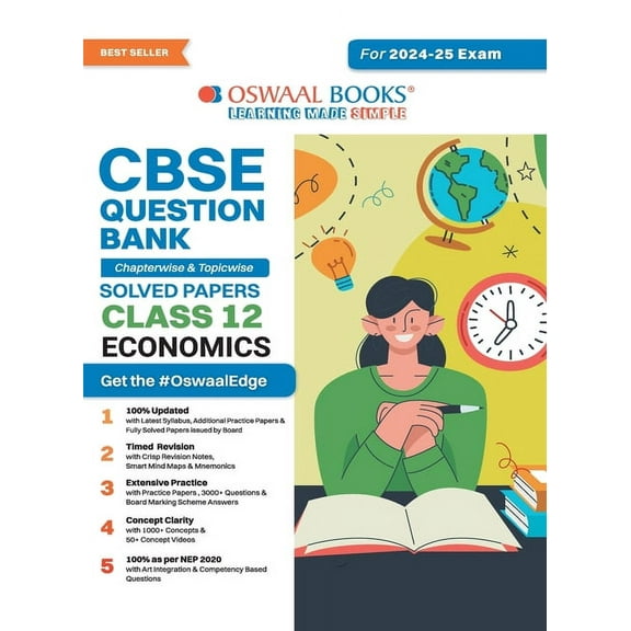 Oswaal CBSE Question Bank Class 12 Economics, Chapterwise and Topicwise Solved Papers For Board Exams 2025, (Paperback)
