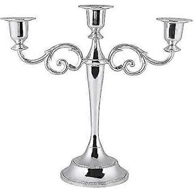 3 Branches Silver Gold Metal 3 Branches European Style Wedding Candlestick
