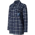 thumbnail image 2 of Women's College Concepts Navy/Gray Memphis Grizzlies Boyfriend Button-Up Nightshirt, 2 of 3