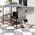 thumbnail image 4 of Outsunny 8' x 5' Grill Gazebo, Double Tiered Barbecue Gazebo, Light Grey, 4 of 10