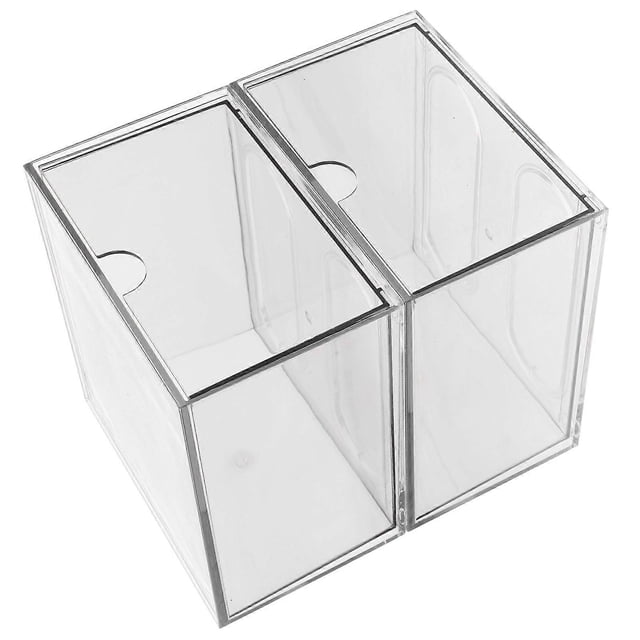 Clear Acrylic Makeup Organizer Box For Skincare Storage And Face Towels In Transparent Design 2Pcs