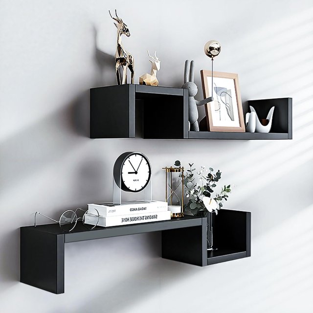 Repisas Flotantes, 2 Piezas Repisas Flotantes de Pared(58 * 10 * 12CM), Estantes Flotantes Montado en La Pared para Baño, Cocina, Negocio y Más Soportan hasta 12 kg, Fáciles de Instalar