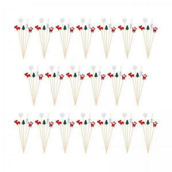 yotijay 3x100x Christmas Picks 4.7 inch Disposable Decorative Appetizer Picks