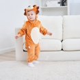 thumbnail image 6 of Baby Leopard Fleece Jumpsuit Toddler Funny Halloween Animal Onesie Infant Boys Girls Cute Plush One Piece Hooded Outfit, 6 of 9