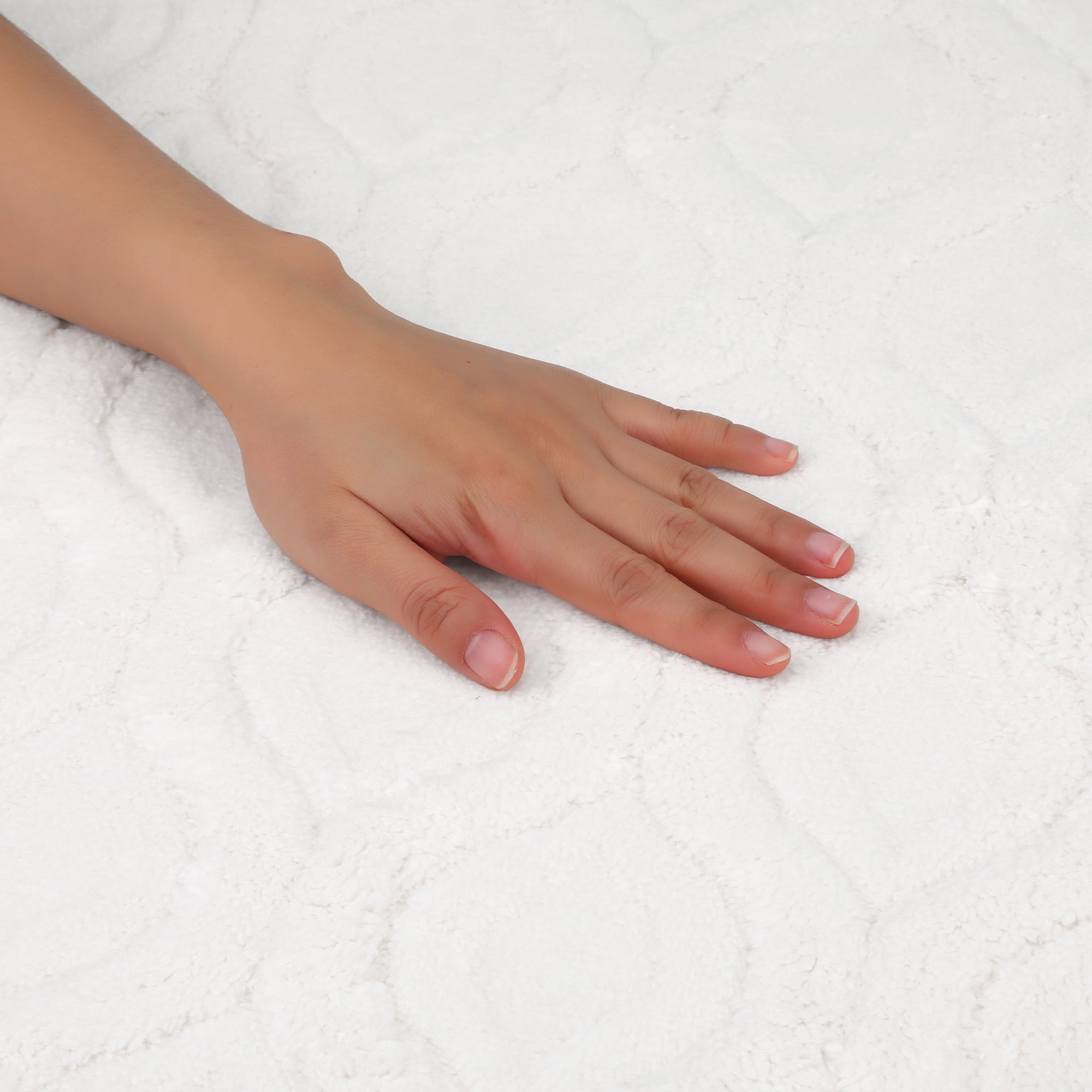 Unique Bargains Bathroom Rug Soft Non Slip Washable Mat White 16" x 24"