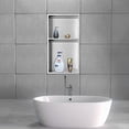 thumbnail image 4 of Neodrain No Tile Shower Niche, Stainless Steel Bathroom Shelf 25.1"x13.1" (Inner Size 24" X 12"), Two-Tier Stainless Niche, Bathroom Niche Cubby for Storage, No Tile Needed Recessed, (Brushed), 4 of 7