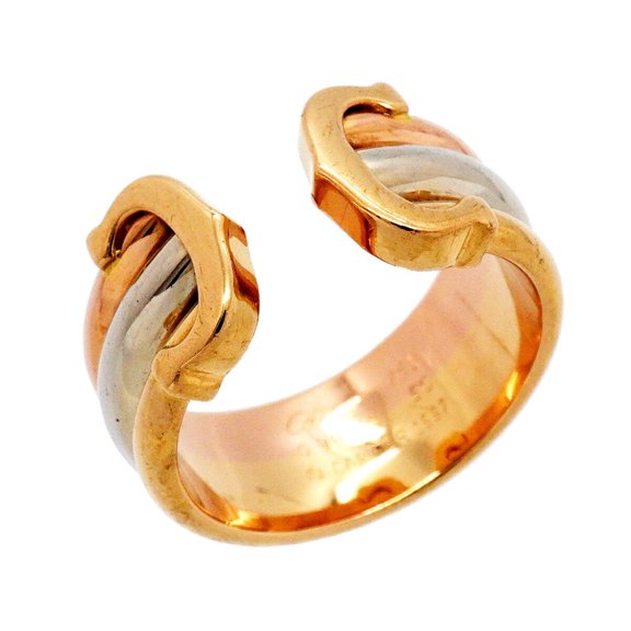 Pre-Owned Cartier Ring 2C 18K Yellow Gold (KYG), White (18KWG), Pink (18KPG) Size #50 (Women's)
