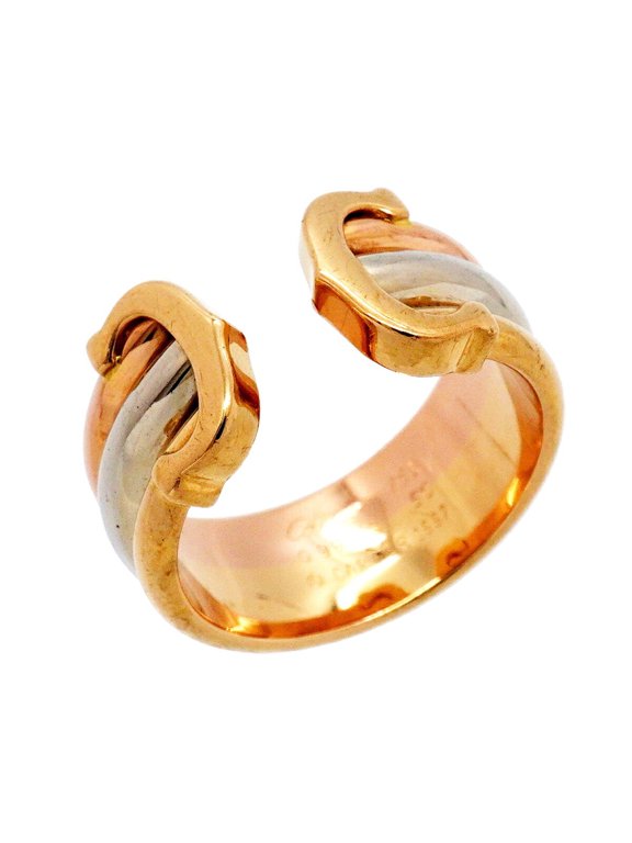 Pre-Owned Cartier Ring 2C 18K Yellow Gold (KYG), White (18KWG), Pink (18KPG) Size #50 (Women's)