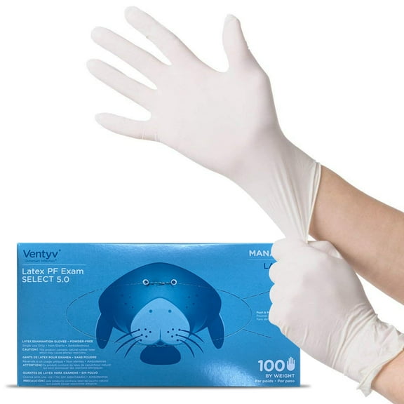 100 Pcs Latex Gloves Single Use Powder Free Wholesale Ship Fast (Size: L)