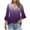 Purple, variant on Women's Gradient Print 3/4 Flare Sleeve V-Neck Blouse - Trendy Spring/Summer Casual Top with Gradient Design & Flared Sleeves (S-XXL)