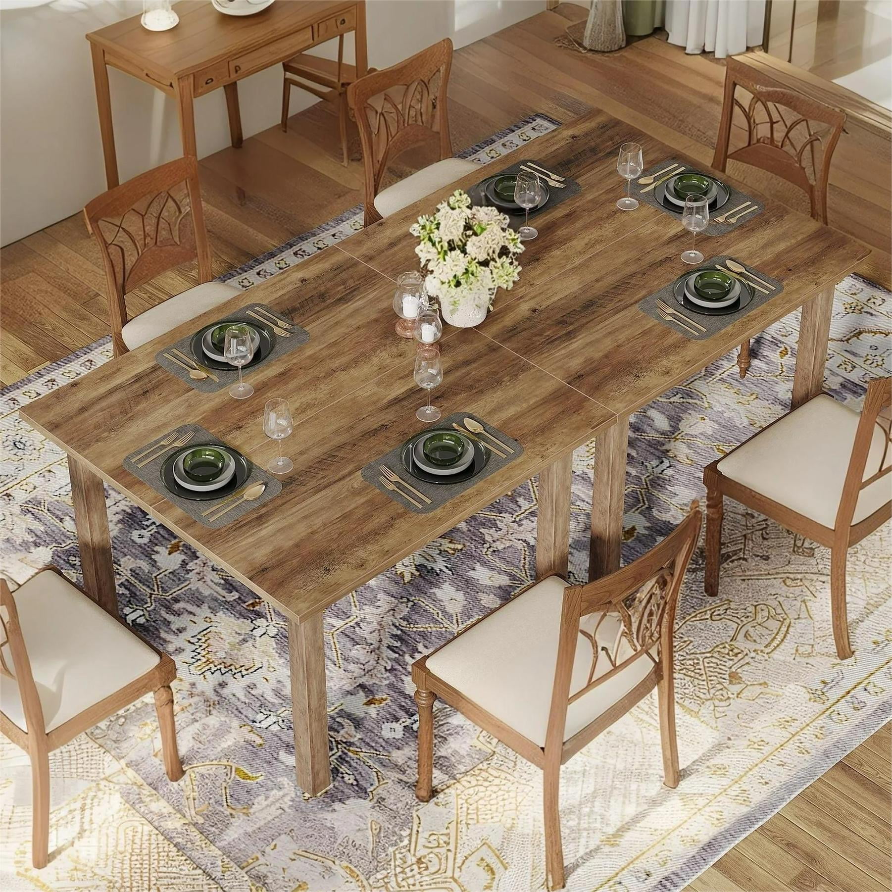 Fnova 40" Executive Desk, Dining Table for 4 People, Modern Farmhouse Wooden Kitchen Table, Large Office Computer Desk for Home Office (Chairs Not Included)