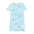 thumbnail image 4 of SGFCWSX Girls Short Sleeve Skater Dress Kids Crewneck Butterfly Floral Print Swing Dress for Spring Summer Casual Play Multicolor Size 9-10 Years, 4 of 4
