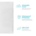 thumbnail image 3 of Milliard 2" Ventilated Memory Foam Crib and Toddler Mattress Topper with Removable Waterproof - 65% Cotton Non-Slip Cover - 52" x 27"x 2'' (Mattress NOT Included), 3 of 7