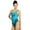 Blue, variant on Sporti Fenced In Thin Strap One Piece Swimsuit, High Cut, Unpadded, Athletic (Women’s)