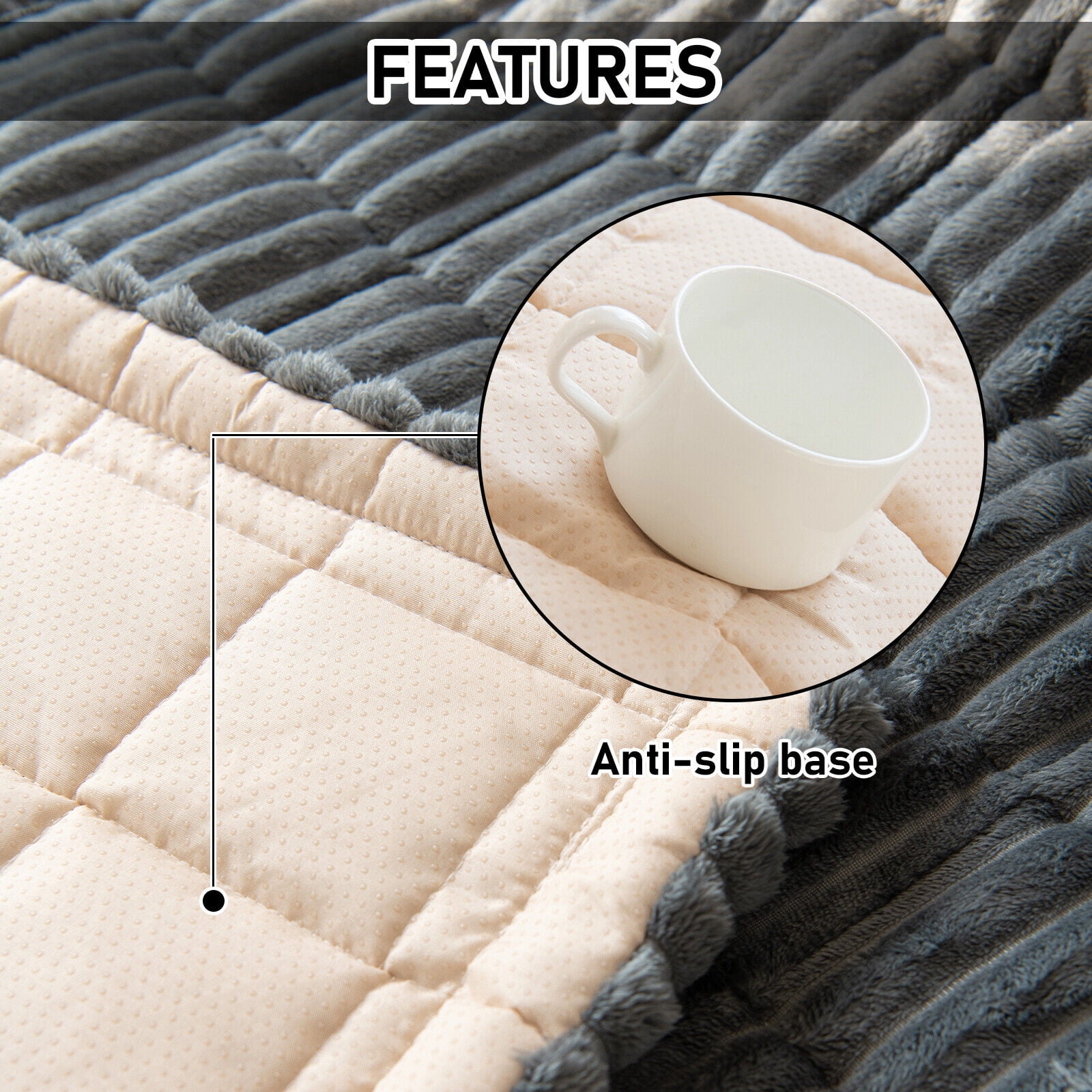 CJC Thickening Fuzzy Couch Pad Couch Protector for Dogs Garden Chic Cotton Protective Couch Covers Pet Mat Bed Sofa Cover