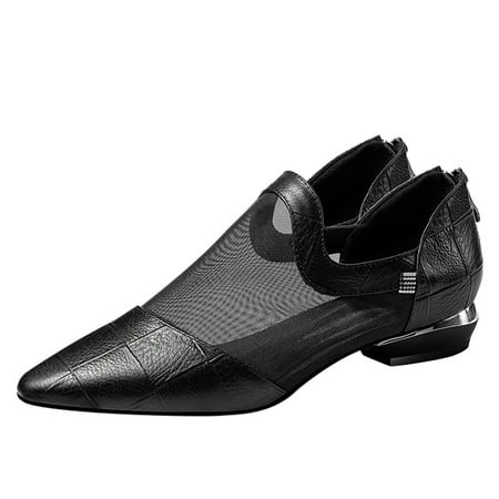 

Follure Girl women s casual shoes Women s Ladies Fashion Mesh Pointed Toe Sandals Casual Single Shoes Black 37