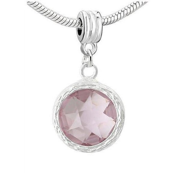 Round Rhinestone Birthstone Charms for Snake Chain Charm Bracelet (June)