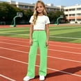 thumbnail image 4 of SJLDQY Girls Cargo Pants Wide Leg Casual Sweatpants Elastic Waist Baggy Pants with Pockets, 4 of 9