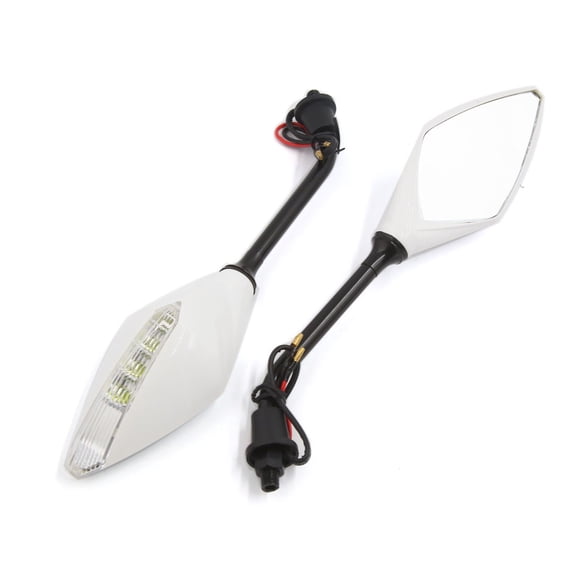 Unique Bargains Universal Motorcycle Dirt Bike Integrated  Turn Signal Side Mirrors 10MM 2pcs