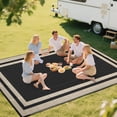 thumbnail image 4 of Outdoor Plastic Waterproof Rug 8'x 10' for Patio, Porch, Deck, Backyard, Balcony, Reversible, 4 of 6