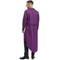 thumbnail image 2 of TiaoBug Mens Halloween Medieval Tailcoat Jacket Long Sleeve Steampunk Frock Coat Purple S, 2 of 5