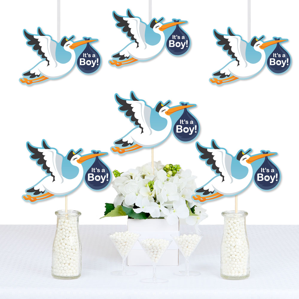 Big Dot of Happiness Boy Special Delivery - Decorations DIY Blue It's a Boy Stork Baby Shower Party Essentials - Set of 20 - image 2 of 4