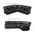 thumbnail image 3 of Sectional Recline Sofa, Manual PU Leather Sectional Couches for Living Room, Modular 109" Width Reclining Sofa Livingroom Furniture Sets, 3 of 10