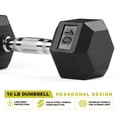 thumbnail image 3 of PRCTZ,10lb Rubber Encased Hex Dumbbell,Pair, 3 of 5