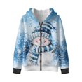 thumbnail image 4 of Uorisanigo Kids Full Zip Hoodies Lightweight Blue Christmas Snowman Sweatshirt Comfortable Jackets Fall Winter Clothes Long Sleeve Hooded Hoodie for Boys & Girls, 4 of 8