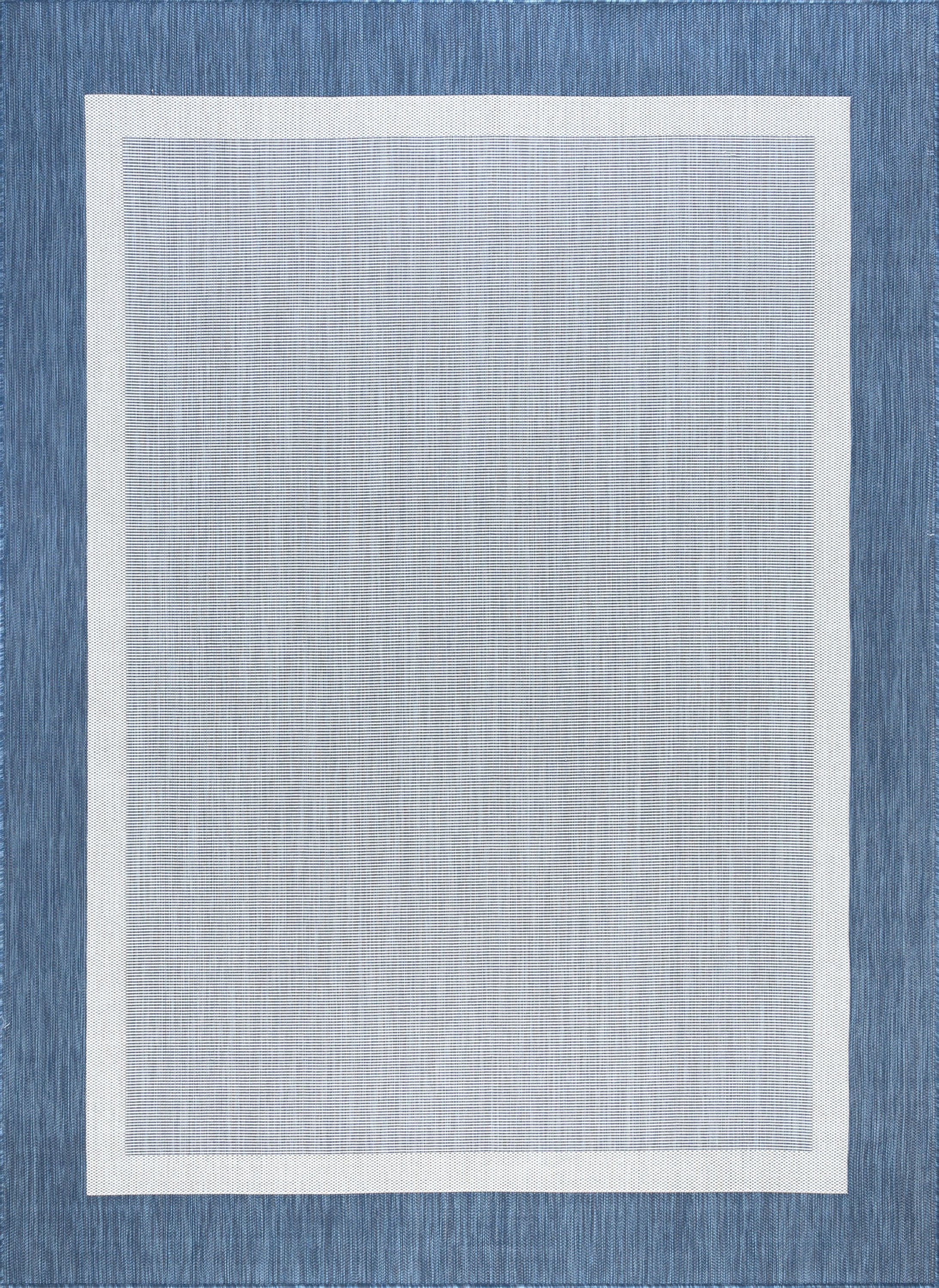 4x6 Water Resistant, Indoor Outdoor Rugs for Patios, Front Door Entry, Entryway, Deck, Porch, Balcony | Outside Area Rug for Patio | Blue, Solid Border | Size: 4' x 5'3''