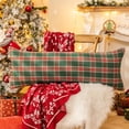 thumbnail image 3 of Juego de fundas de almohada navideñas a cuadros AQOTHES, 45 x 91 cm, 2 unidades, 3 of 5
