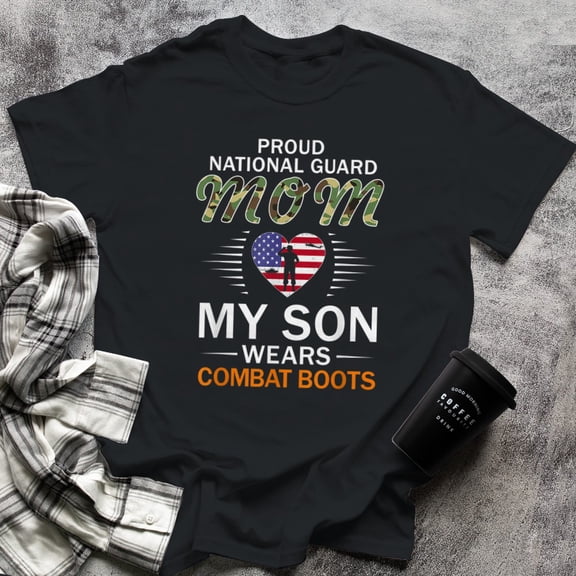 My Son Wears Combat Boots-Proud National Guard Mom Army (3), Small, Black