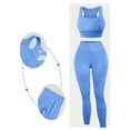 thumbnail image 5 of Hpapadks Women Workout Sets 2 Piece Seamless Solid Sleeveless Stretch Crop Tops High Waist Leggings Workout Yoga Set Yoga Sets for Women Blue M, 5 of 6
