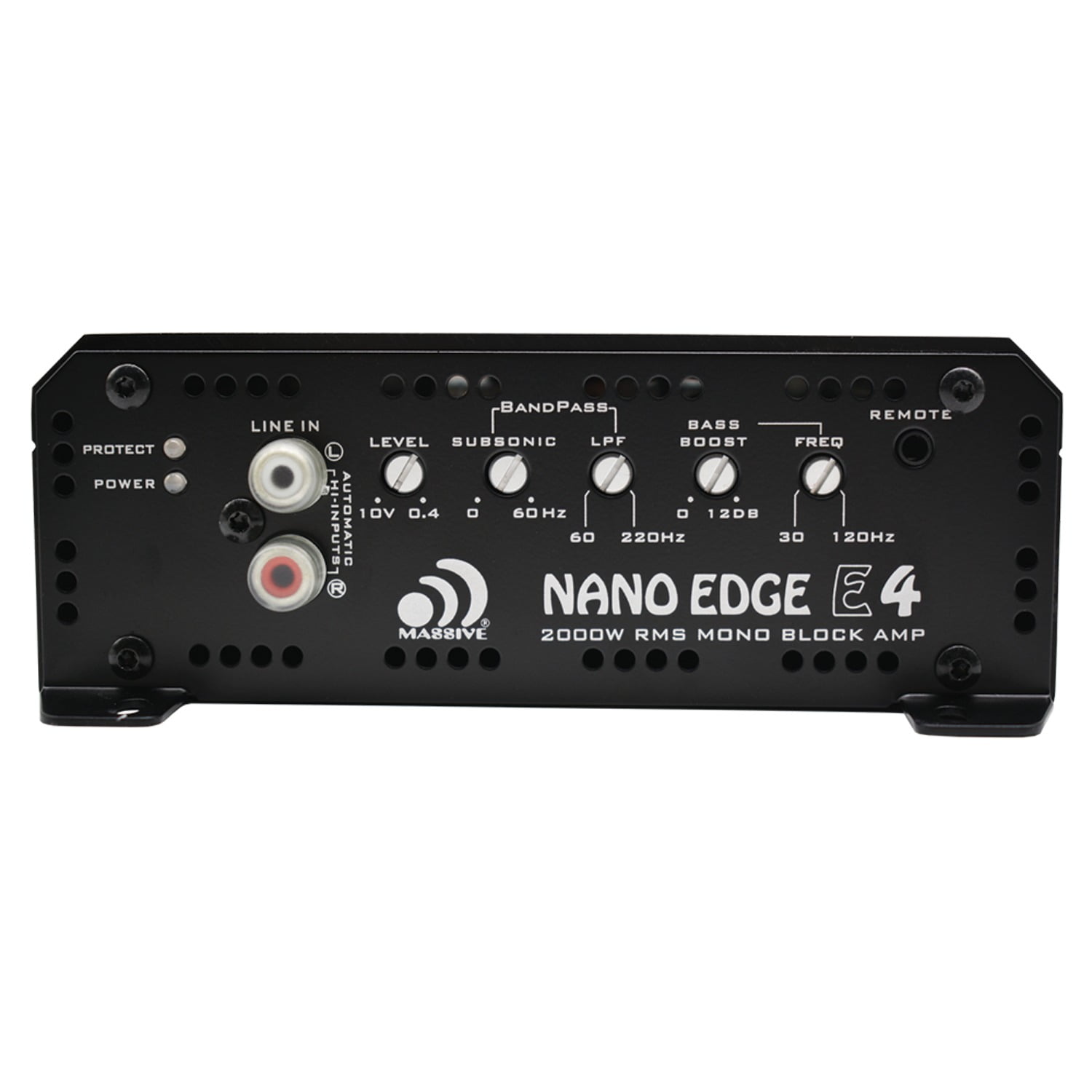 Massive Audio E3 4000W Mono Amplifier with Built In OEM Line Converter, Black