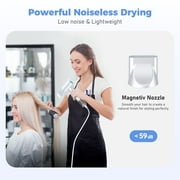 High Speed Hair Dryer - Bopcal 200 Million Negative Ionic Blow Dryer for Hair Care,4 Temps & 2 Speeds,for Home, Travel and Gift Choice(White)