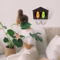 thumbnail image 2 of Brown Birdhouse with 2 Whistle Yellow Green Sparrow Key Ring Holder, 2 of 8
